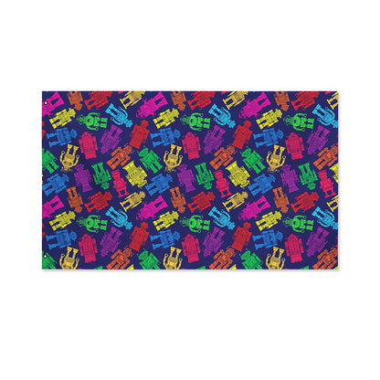 Colorful Robot Pattern Print Polyester Flag