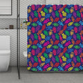 Colorful Robot Pattern Print Polyester Shower Curtain