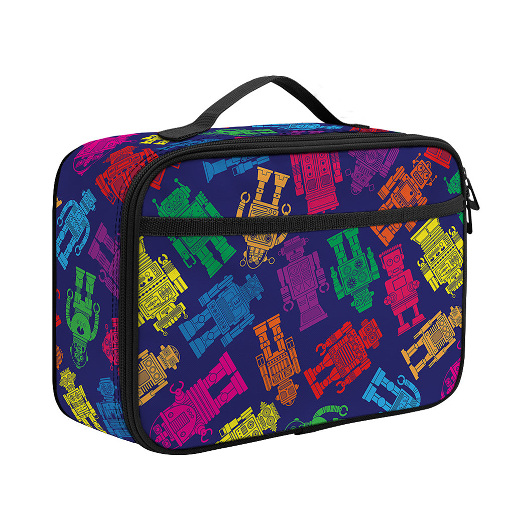 Colorful Robot Pattern Print Portable Lunch Bag