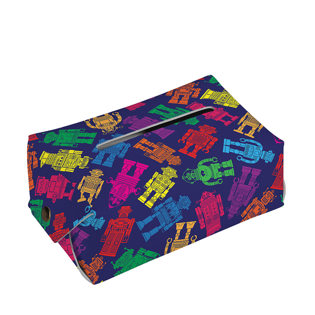 Colorful Robot Pattern Print Rectangle Tissue Box Cover