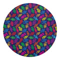 Colorful Robot Pattern Print Round Blanket