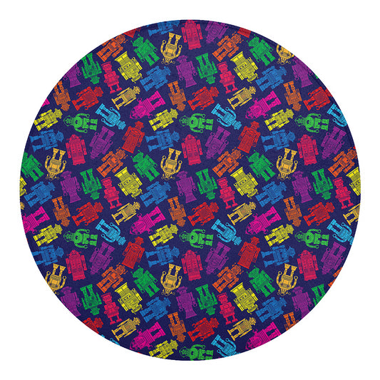 Colorful Robot Pattern Print Round Blanket