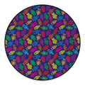 Colorful Robot Pattern Print Round Floor Mat