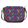 Colorful Robot Pattern Print Saddle Bag