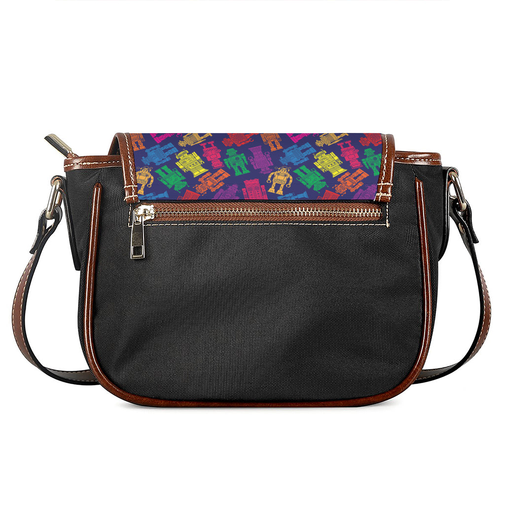 Colorful Robot Pattern Print Saddle Bag