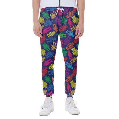 Colorful Robot Pattern Print Scuba Joggers