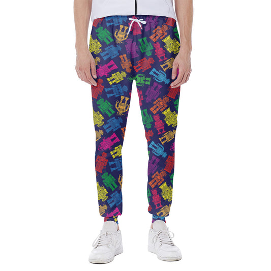 Colorful Robot Pattern Print Scuba Joggers