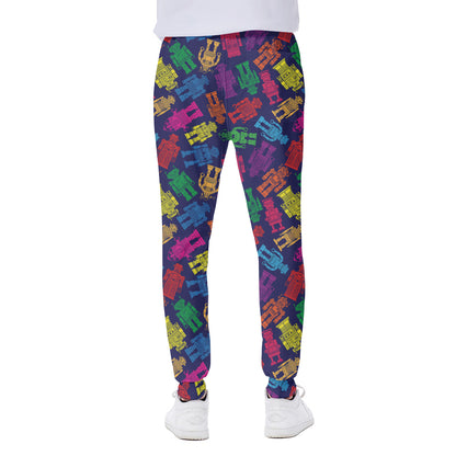 Colorful Robot Pattern Print Scuba Joggers