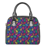 Colorful Robot Pattern Print Shoulder Handbag