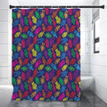 Colorful Robot Pattern Print Shower Curtain