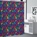 Colorful Robot Pattern Print Shower Curtain