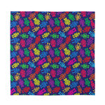 Colorful Robot Pattern Print Silk Bandana