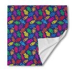 Colorful Robot Pattern Print Silk Bandana