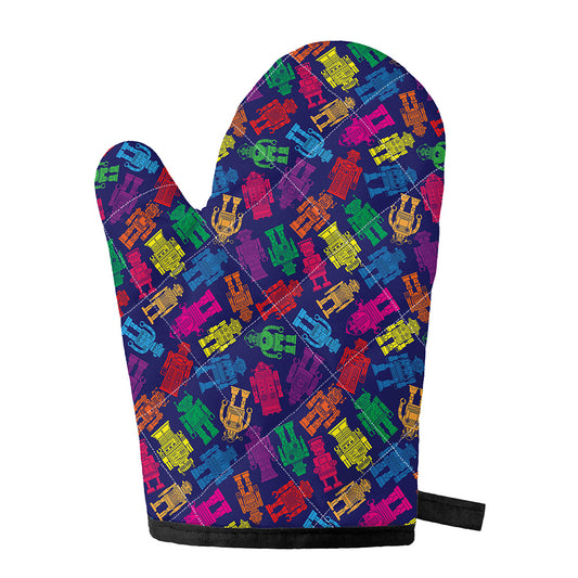 Colorful Robot Pattern Print Single Oven Mitt