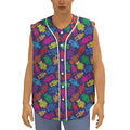 Colorful Robot Pattern Print Sleeveless Baseball Jersey
