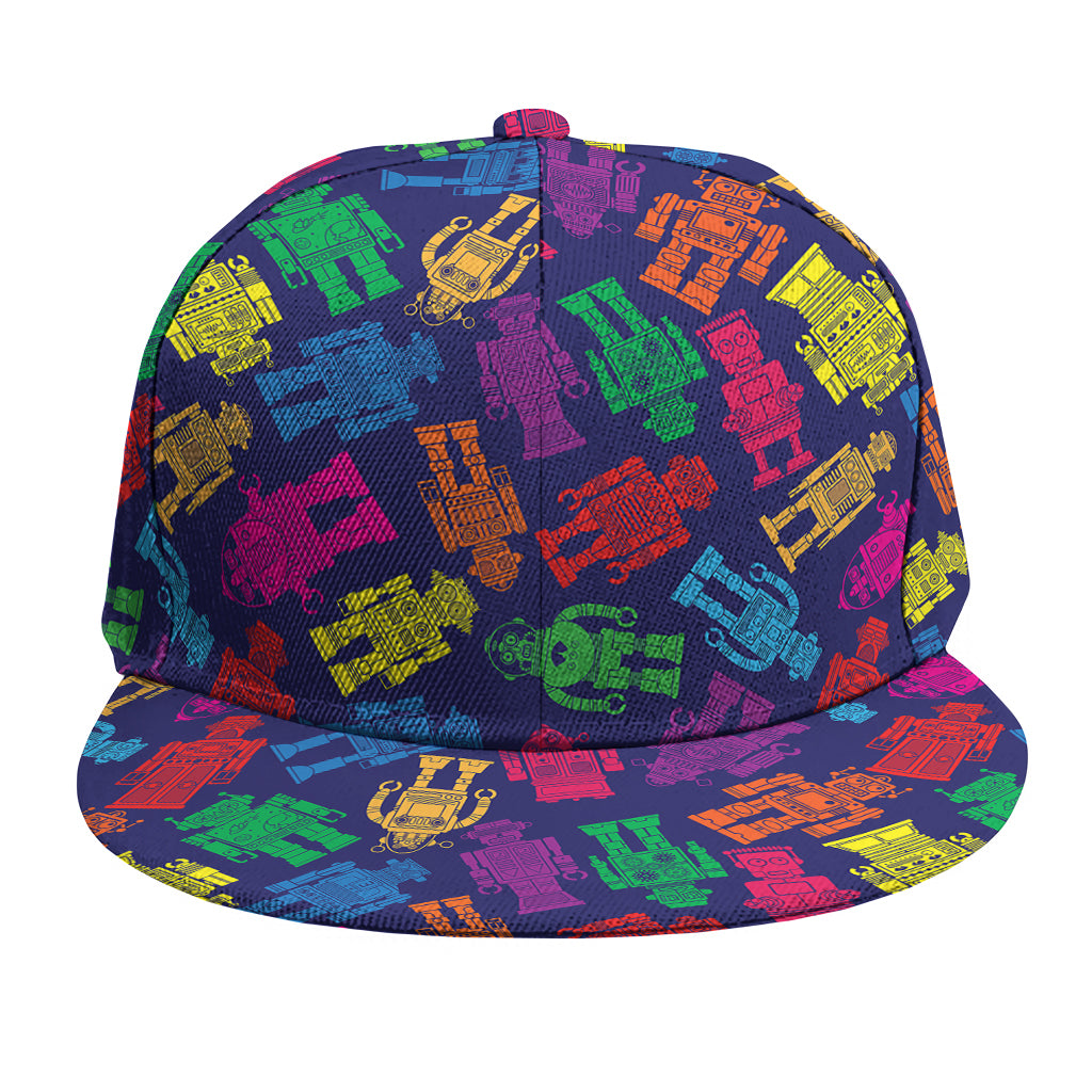 Colorful Robot Pattern Print Snapback Cap