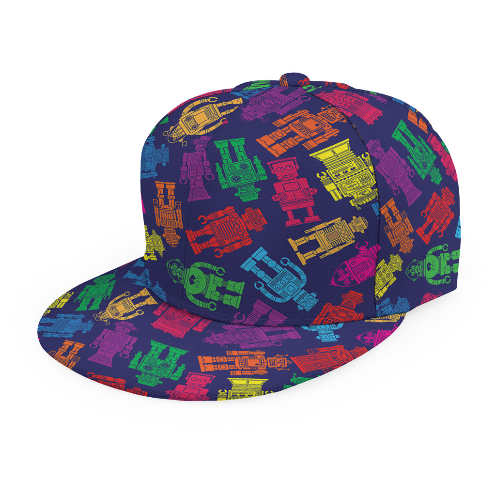 Colorful Robot Pattern Print Snapback Cap