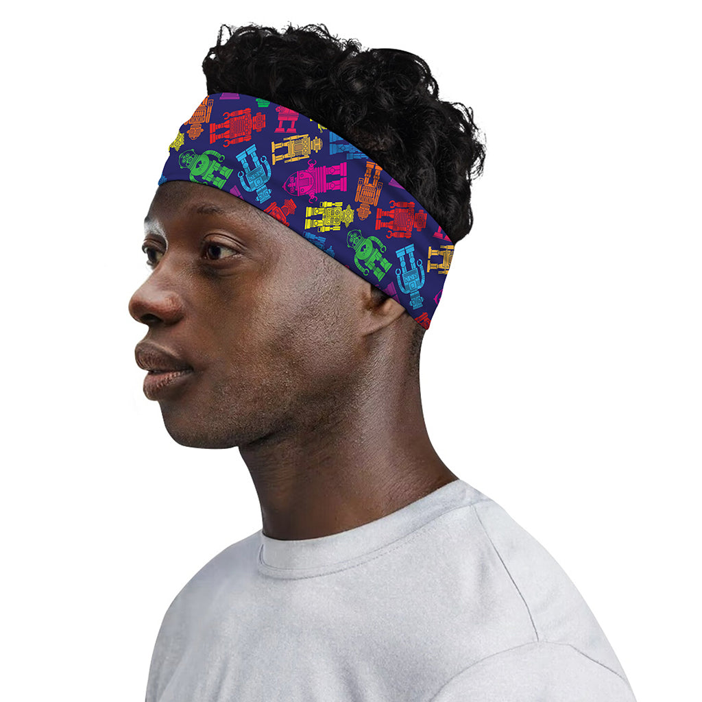 Colorful Robot Pattern Print Sports Headband