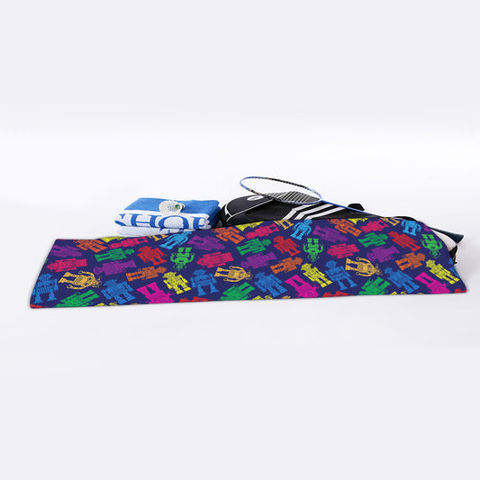 Colorful Robot Pattern Print Sports Towel