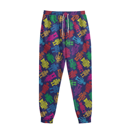 Colorful Robot Pattern Print Sweatpants