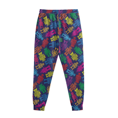 Colorful Robot Pattern Print Sweatpants