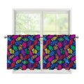 Colorful Robot Pattern Print Tier Curtains