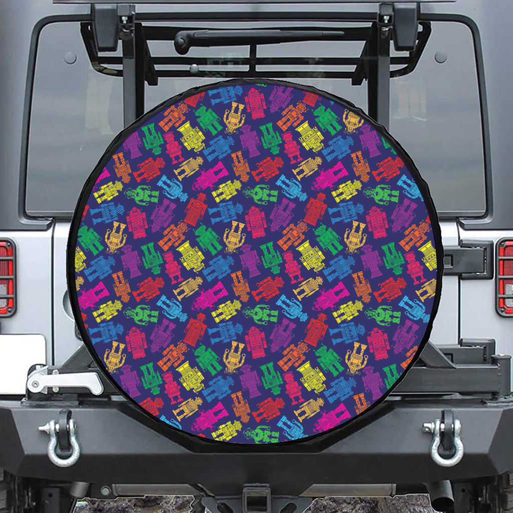 Colorful Robot Pattern Print Tire Cover