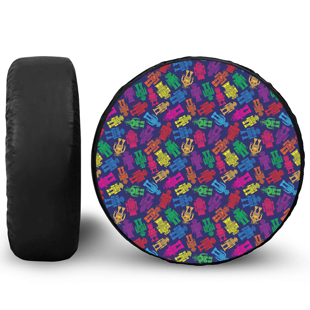 Colorful Robot Pattern Print Tire Cover