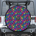 Colorful Robot Pattern Print Tire Cover With Camera Hole