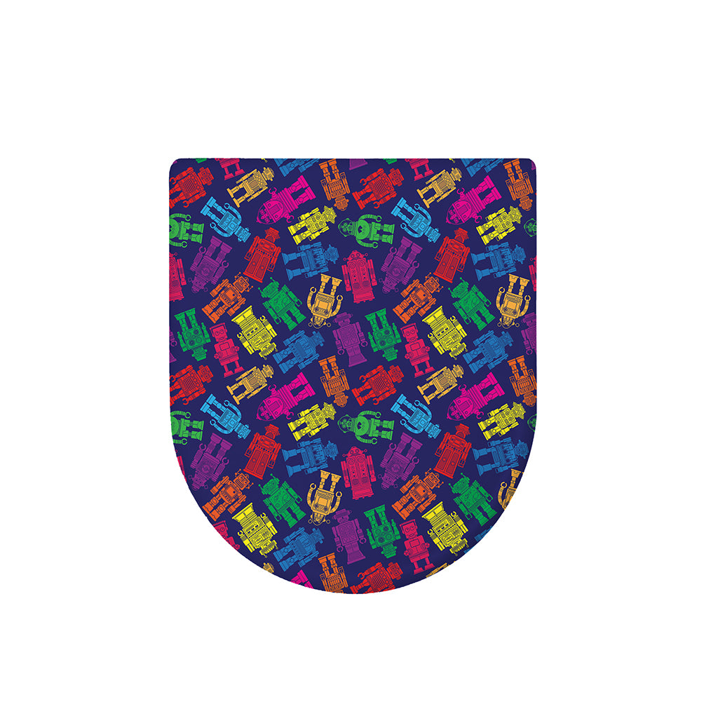 Colorful Robot Pattern Print Toilet Lid Cover