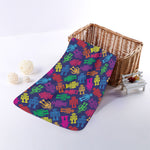 Colorful Robot Pattern Print Towel