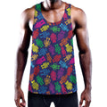 Colorful Robot Pattern Print Men's Workout Tank Top