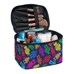 Colorful Robot Pattern Print Travel Makeup Bag