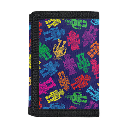 Colorful Robot Pattern Print Trifold Wallet