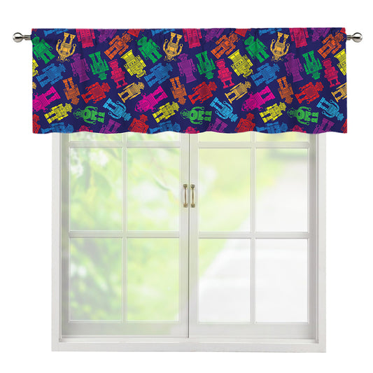 Colorful Robot Pattern Print Window Valance