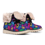 Colorful Robot Pattern Print Winter Boots