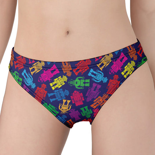Colorful Robot Pattern Print Women's Panties