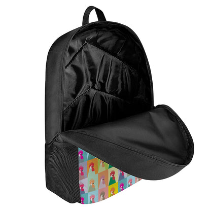 Colorful Rooster Pattern Print 17 Inch Backpack