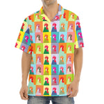 Colorful Rooster Pattern Print Aloha Shirt