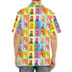 Colorful Rooster Pattern Print Aloha Shirt