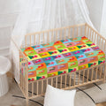 Colorful Rooster Pattern Print Baby Crib Sheet