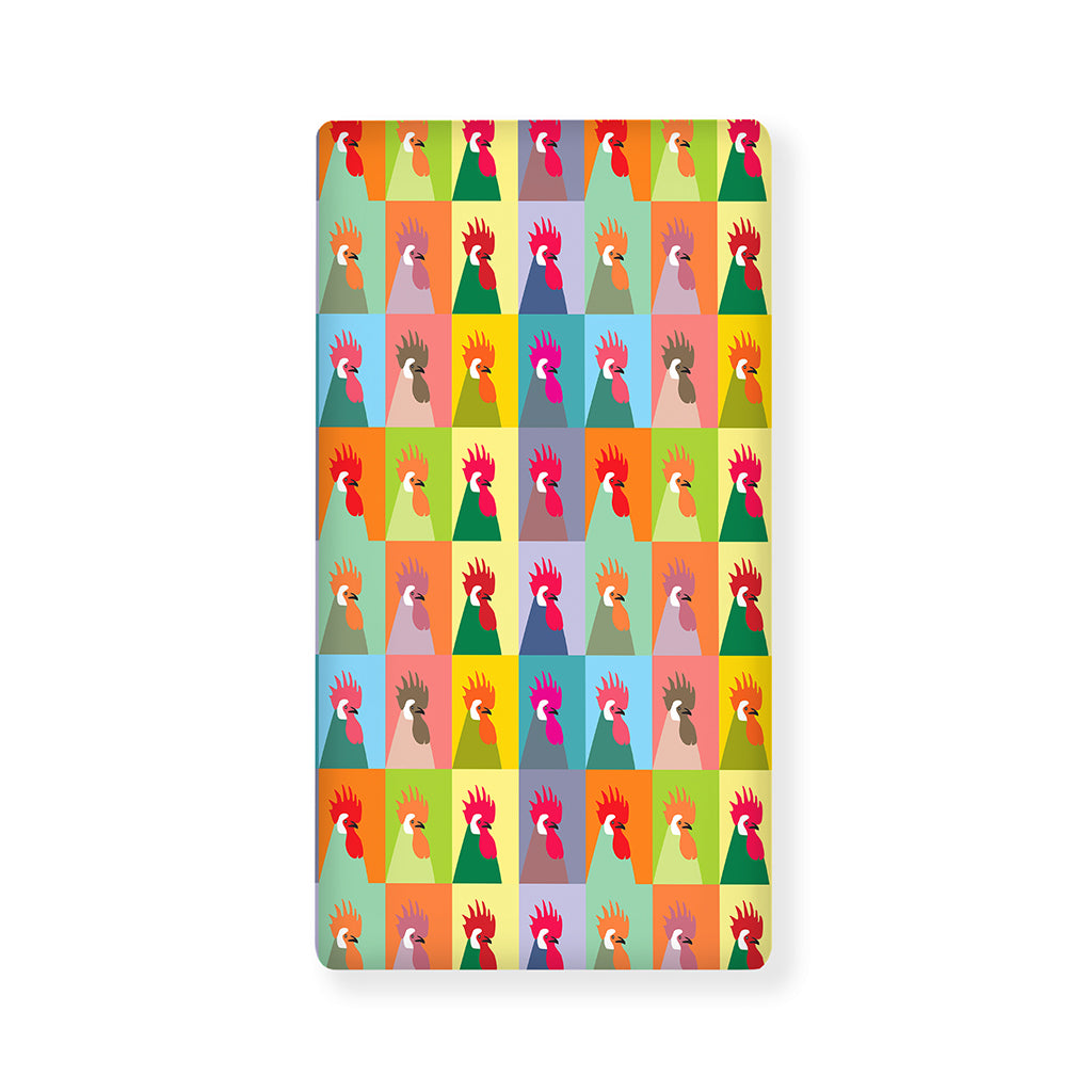Colorful Rooster Pattern Print Baby Crib Sheet