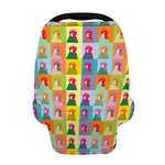 Colorful Rooster Pattern Print Baby Seat Cover