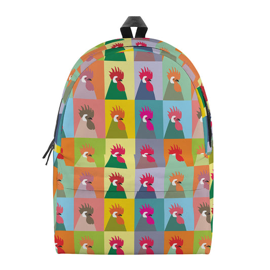 Colorful Rooster Pattern Print Backpack
