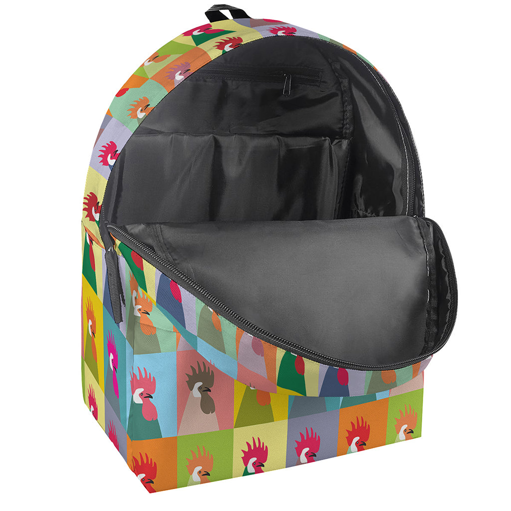 Colorful Rooster Pattern Print Backpack