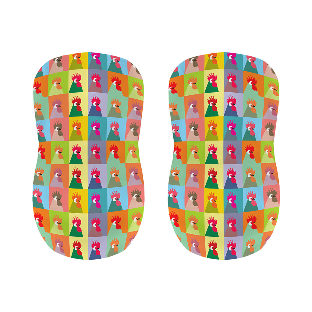 Colorful Rooster Pattern Print Bar Stool Covers