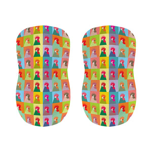 Colorful Rooster Pattern Print Bar Stool Covers