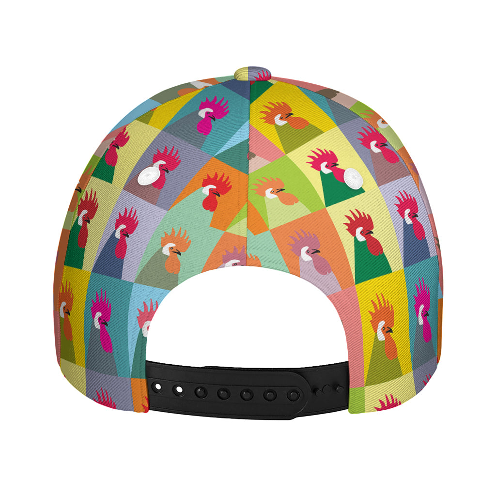 Colorful Rooster Pattern Print Baseball Cap