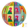 Colorful Rooster Pattern Print Basketball