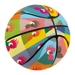 Colorful Rooster Pattern Print Basketball